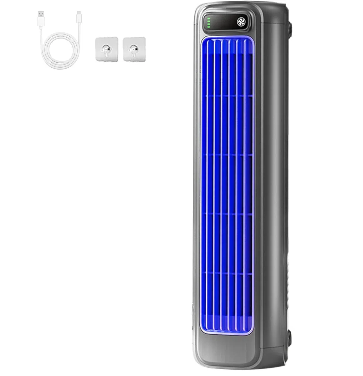 Acondicionador de aire portátil, ventilador de refrigeración recargable por USB con 3 velocidades, uso en pared o sobre mesa, unidad de enfriamiento silenciosa para dormitorio, hogar u oficina