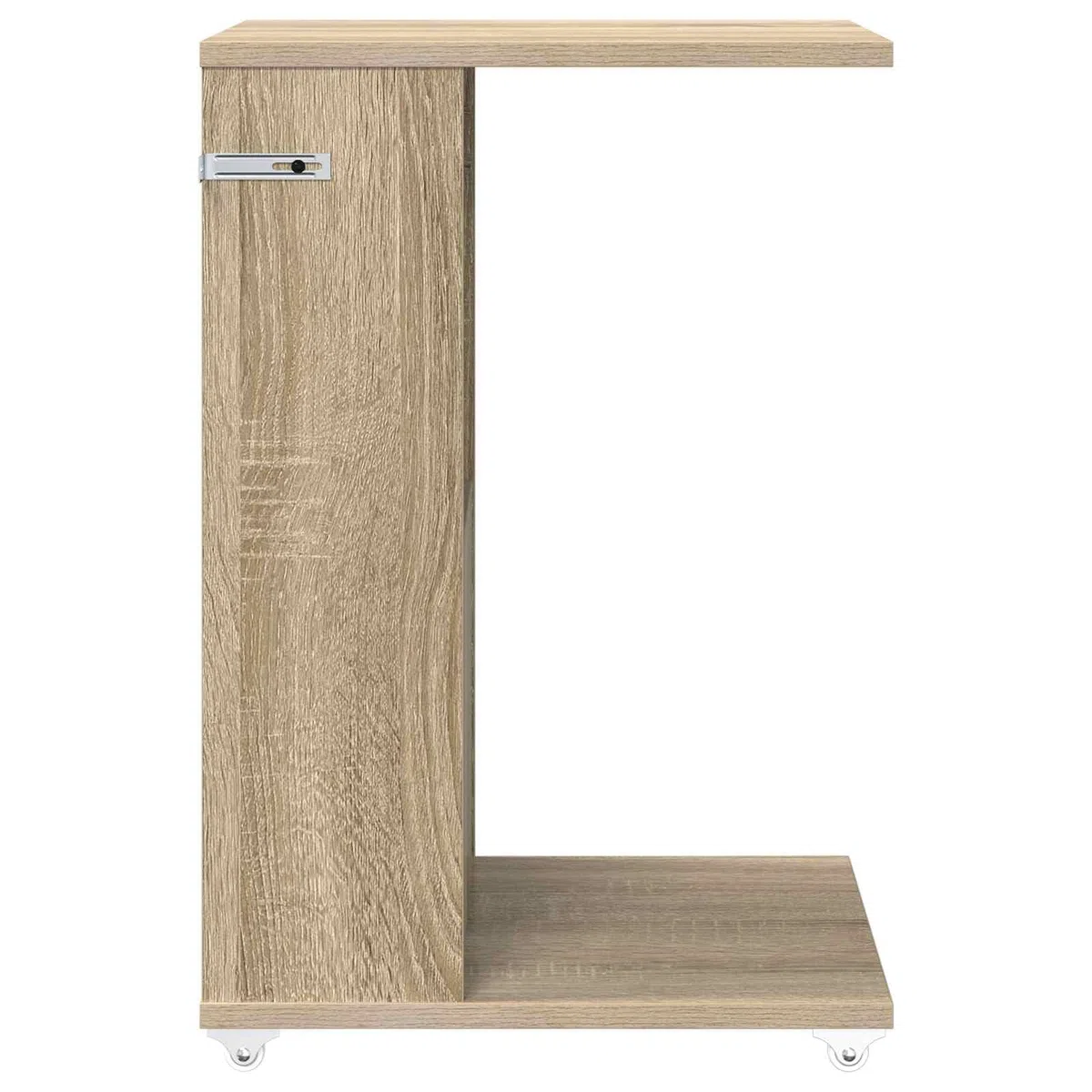Mesa auxiliar de roble Sonoma de madera de 40 x 35 x 60 cm con ruedas, moderna mesa de almacenamiento para salón, dormitorio, pasillo, flexible como mesa de café o mesita de noche