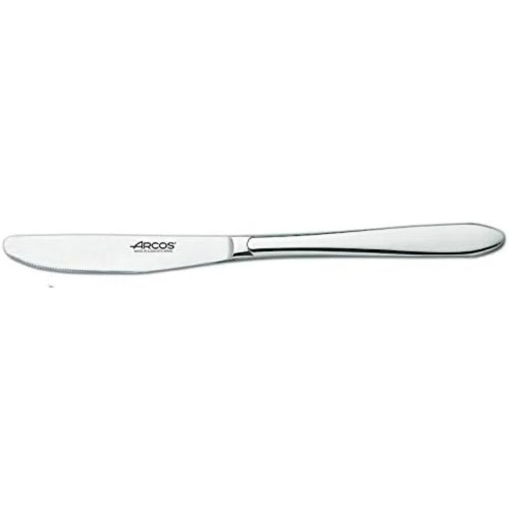 Arcos Serie Berlin Caja 12 uds Cuchillo de Mesa, Monoblock de una pieza en Acero Inoxidable 100 mm, Color Plata (12 uds)