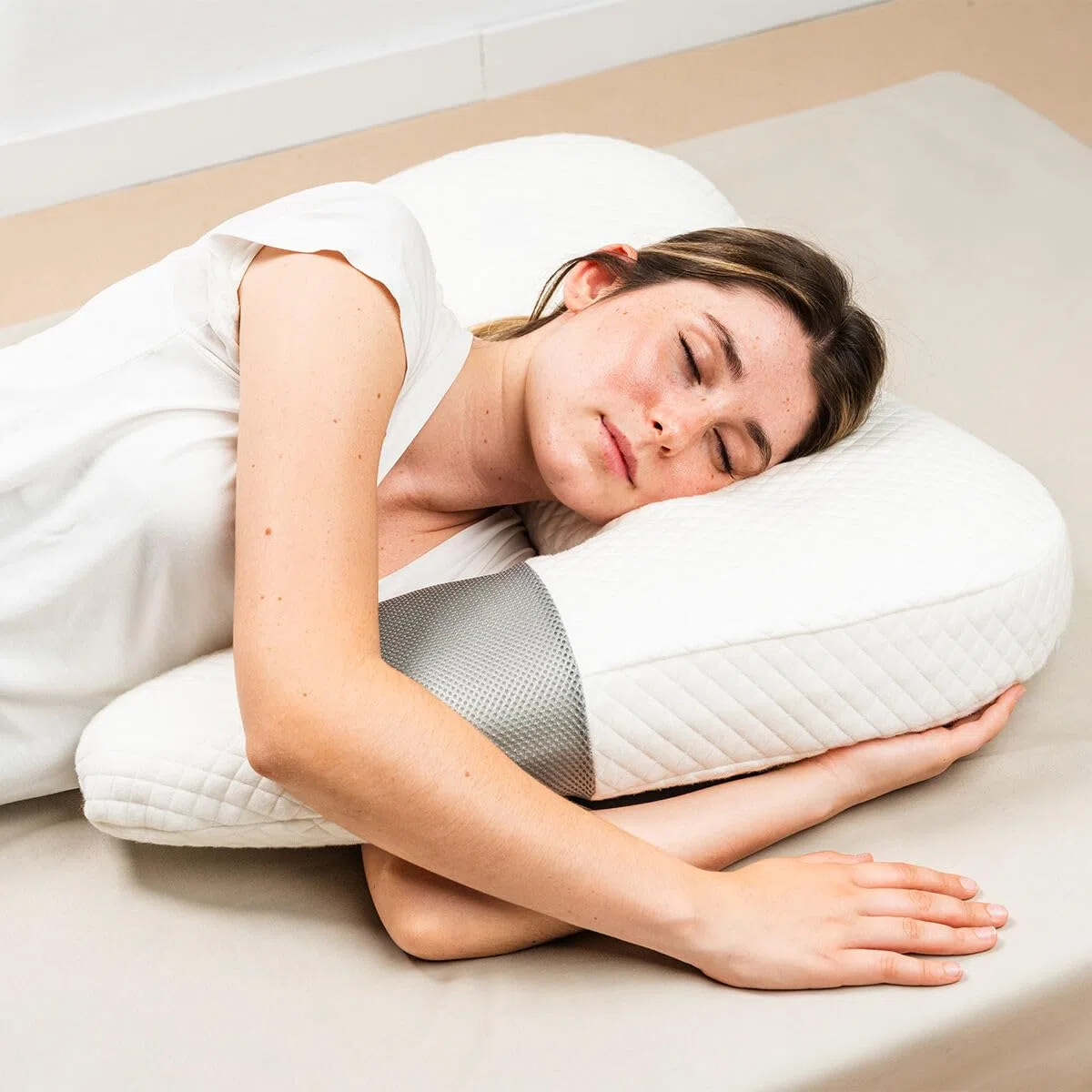 CELLUSTOP - Almohada ergonómica en forma de U, espuma con memoria de forma, funda lavable, soporte para cuello, hombros, brazo y pecho, almohada para embarazo, multiuso, cojín de maternidad, ideal