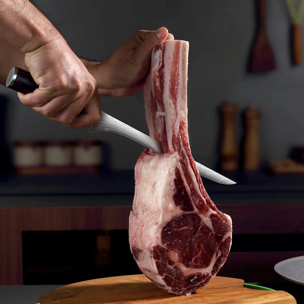 PAUDIN Cuchillo jamonero 25cm, cuchillo de cocina profesional de acero inoxidable alemán 1.4116 - hoja de precisión para lonchas finísimas, afilado cuchillo de trinchar con mango ergonómico de madera