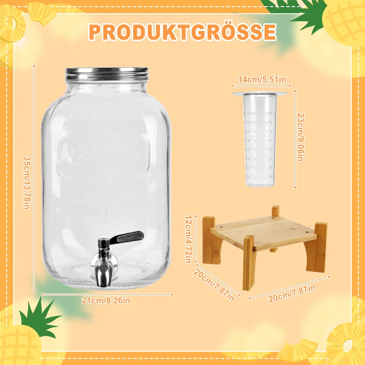 2 dispensadores de bebidas de 10 l con soporte y tapa, dispensador de limonada con grifo de vidrio de borasilicato resistente al calor con grifo inoxidable para jardín, buffet, fiestas y cocina, bodas