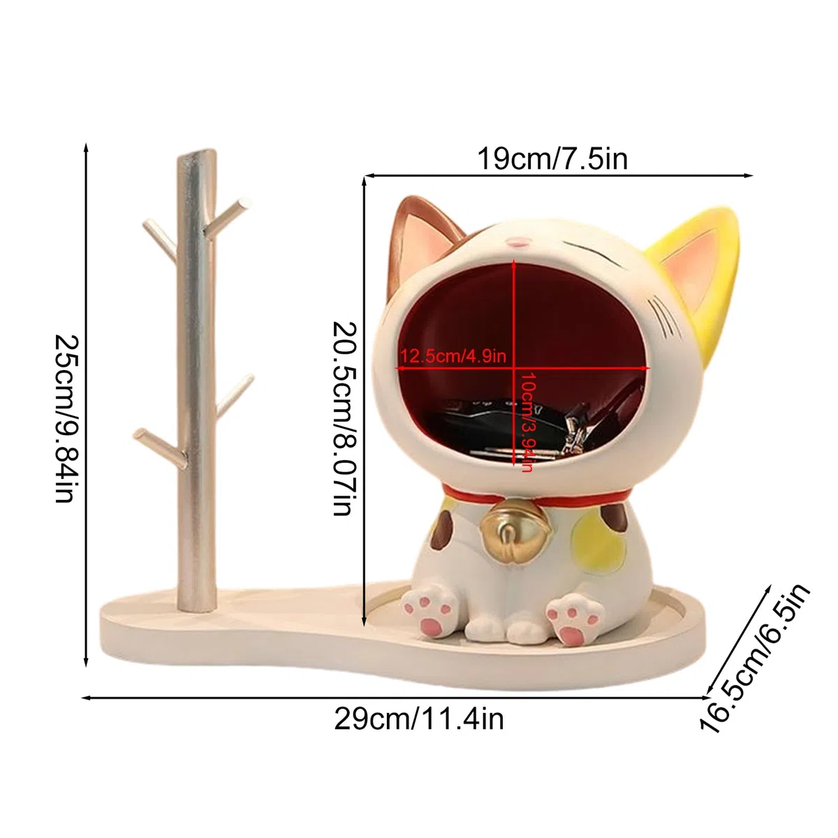 Cuenco Para Caramelos Con Gato Figura De Gato De Pie Estatuilla Escultura | Cuenco Decorativo Para Llaves Y Dulces Decoración Para Entrada, Sala De Estar, Dormitorio O Estanterías De Gabinete