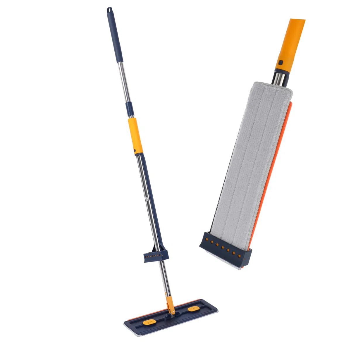 Trapeador de Piso Plano de Microfibra con Deshidratación Rápida y Limpieza Profunda, Material PVC y Aleación, Adecuado para Limpieza de Suelos y Paredes