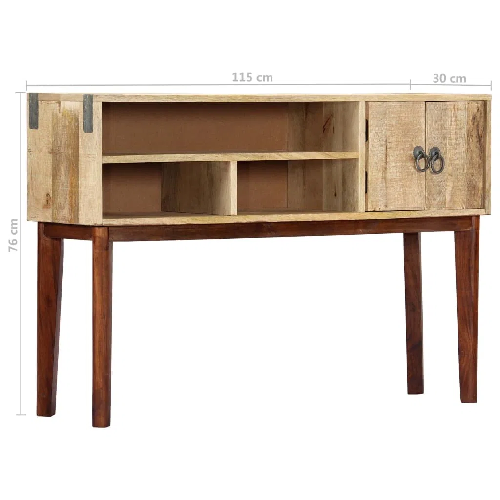 Homgoday Mesa Consola de Madera Maciza de Mango Rugosa 115x30x76 cm Mesas auxiliares de salón,Mesa Consola Recibidor Mueble de Entrada Estrecha Clásica