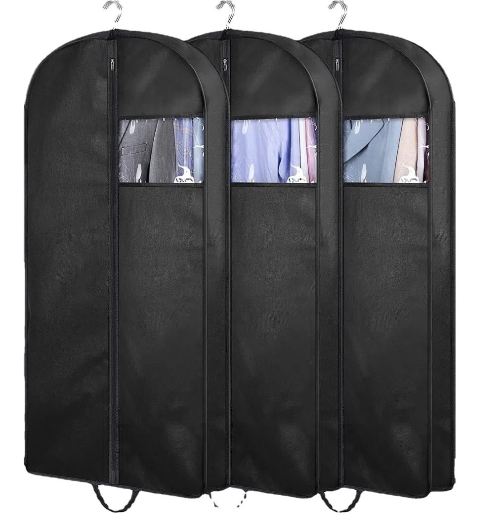 Portatrajes Funda Traje Paquete De 3 Bolsas De Ropa Para Almacenamiento De Armario De Viaje Con Cremallera Ventana Transparente Bolsa De Traje Colgante Resistente Con Asas Funda Ropa Portatrajes Viaje
