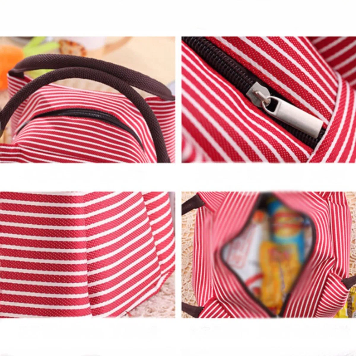 Bolsa de Almuerzo aislada, Bolsa de Almuerzo a Rayas, Bolsa isotérmica para Mujer, Bolsas térmicas para Alimentos empaquetados, Bolsa térmica para Almuerzo, Bolsa para r