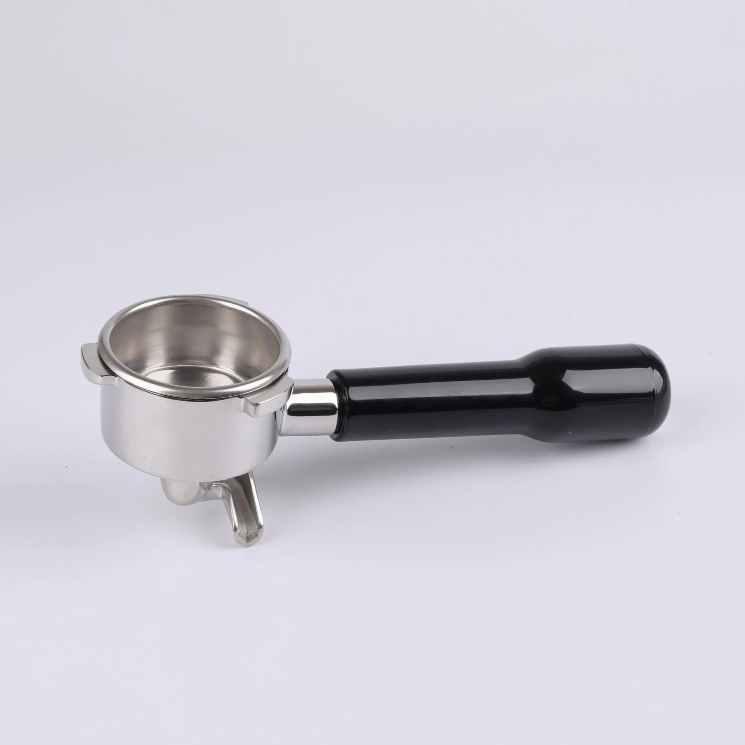 Portafiltro 54 mm doble caño para Sage/Breville Barista BES 870/878/880 cesta de filtro con madera ABS y portafiltros de acero inoxidable negro