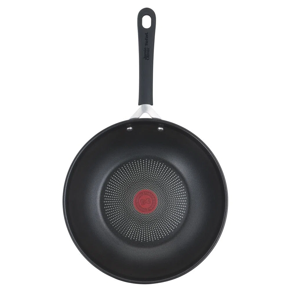 Tefal Jamie Oliver Quick & Easy E3031944 - Wok de inducción (acero inoxidable, 28 cm), color plateado