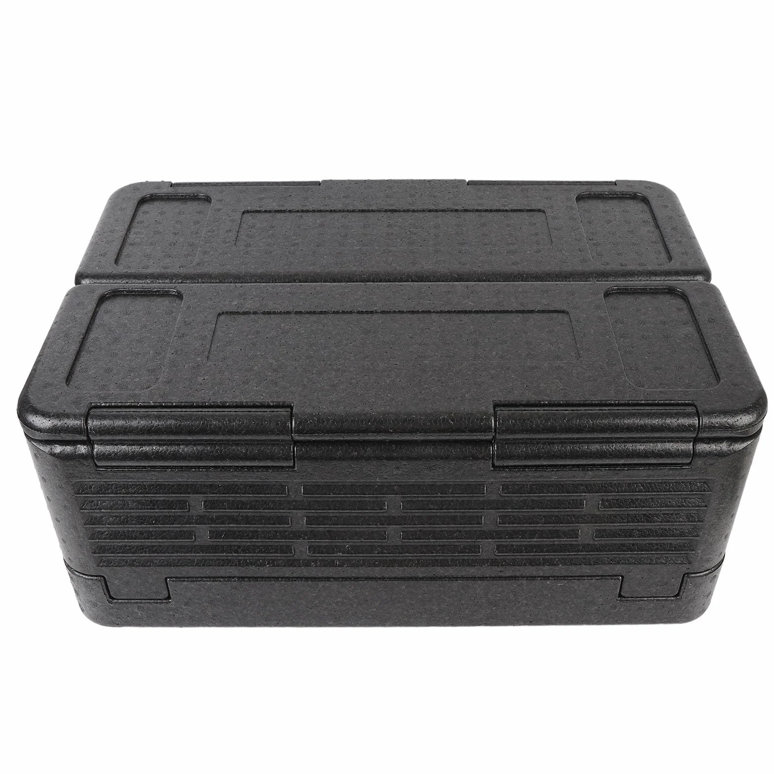 Caja Aislante para Alimentos, 60 L, de Gran Capacidad, Plegable, Portátil, con Contenedor Aislado para Acampar Al Aire Libre, Picnic, Pesca, Playa, Familia, Compras (BLACK)