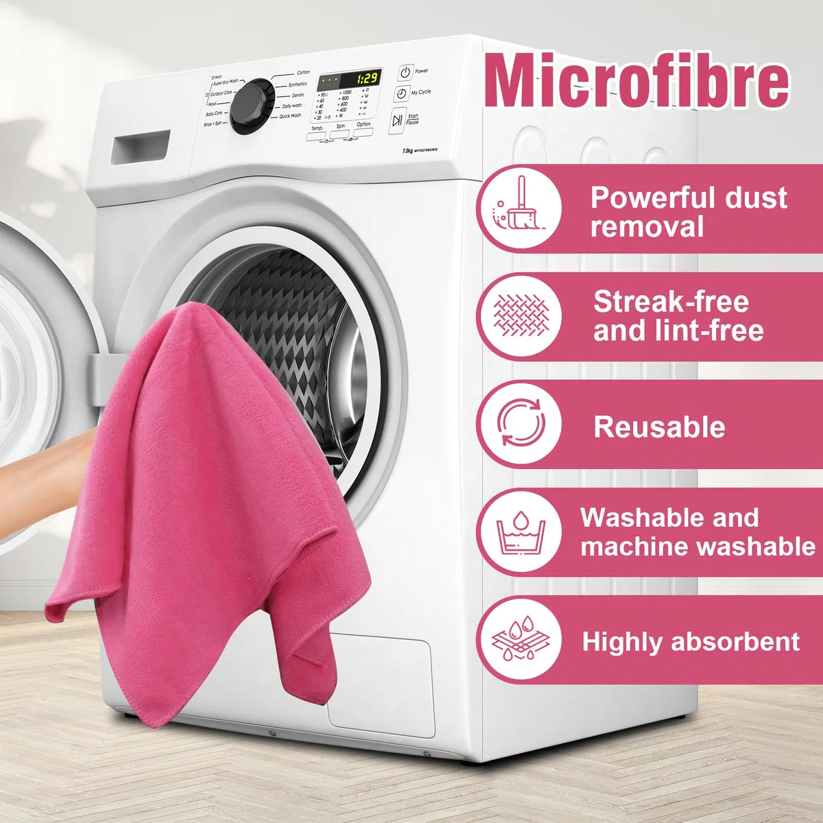 4 paños de limpieza de microfibra extragrandes de 30 x 20 pulgadas, reutilizables, gruesos, lavables, toallas de microfibra de color sólido para el hogar, oficina, ventana, coches, vidrio, 4