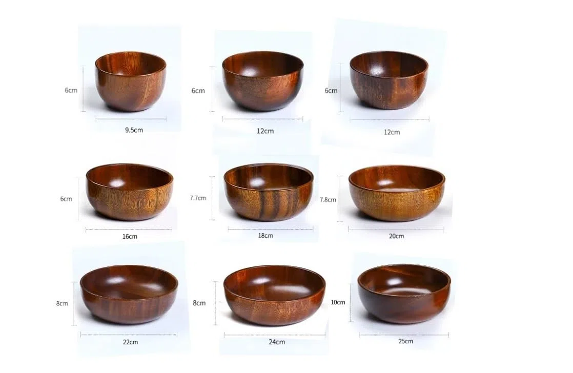 Fruitero de madera, Ensalada de madera y frutero Cuencos for servir Centro mesa estilo granja(16cm7cm)