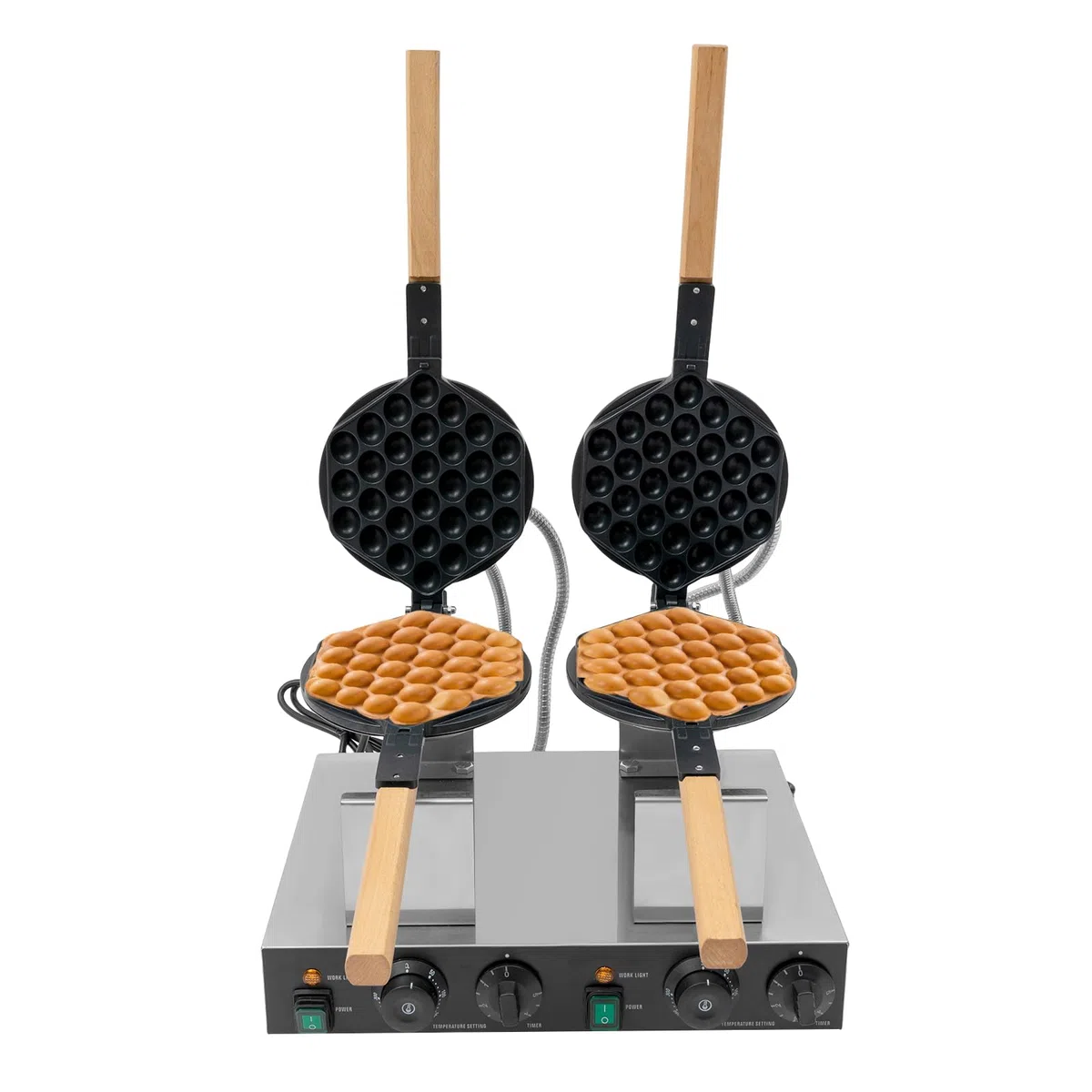 Gofrera profesional Bubble, 2830 W Huevos Gofrera con placas antiadherentes y temporizador: 0-5 minutos, gofres de huevo estilo Hong Kong Máquina de gofres comerciales para cafés, restaurantes, etc.