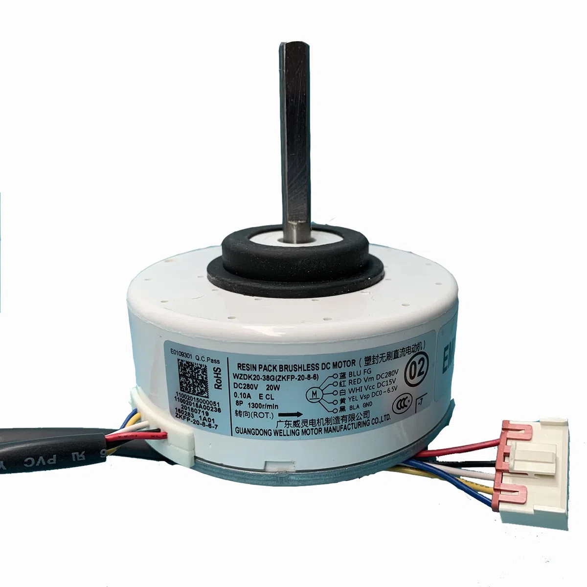 Motor de aire acondicionado 20W WZDK20-38G (ZKFP-20-8-6) Motor de ventilador DC sin escobillas Parte OEM