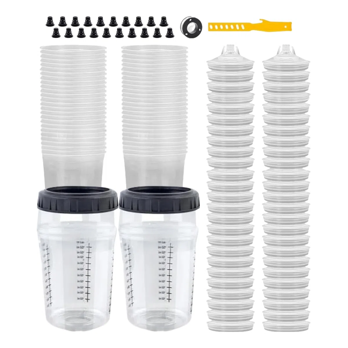 Vasos De Mezcla De Pintura Para Automóviles Vasos Medidores De Pintura 165 | Envase Compacto Transparente Con Medición Para Arte Manualidades Renovación Reparación Muebles Coche