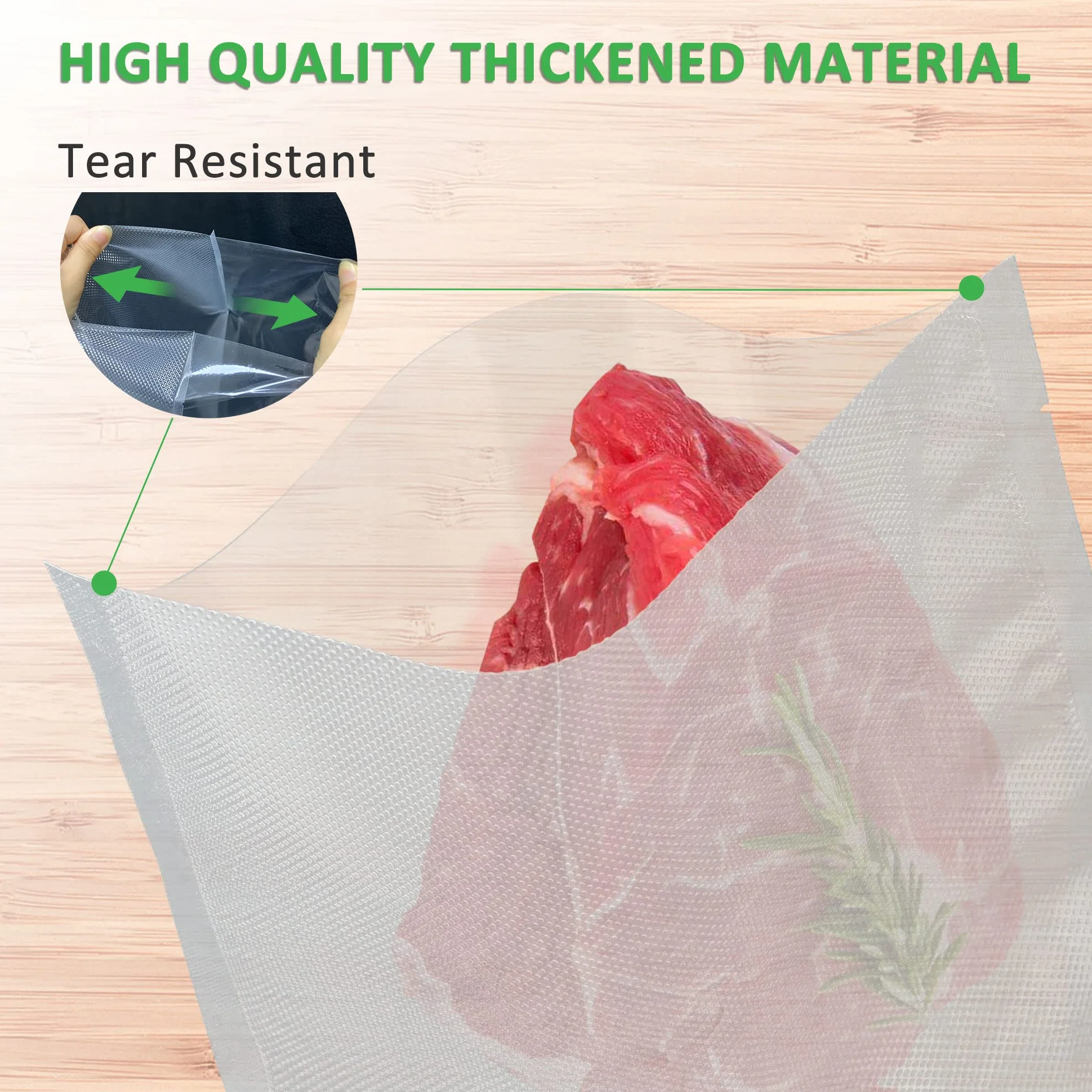 KitchenBoss Bolsas Envasar al Vacio Alimentos: Bolsa Gofrada Envasado al Vacio 50 Bolsas 20 x 30 cm & 50 Bolsas 28 x 40 cm, Bolsas de Vacio Comida