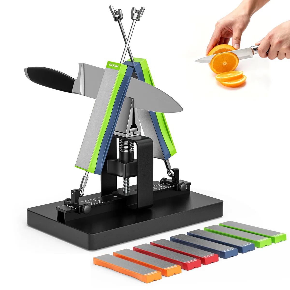 Kit de afilado manual de cuchillos,sistema profesional | Afilador de cuchillos
