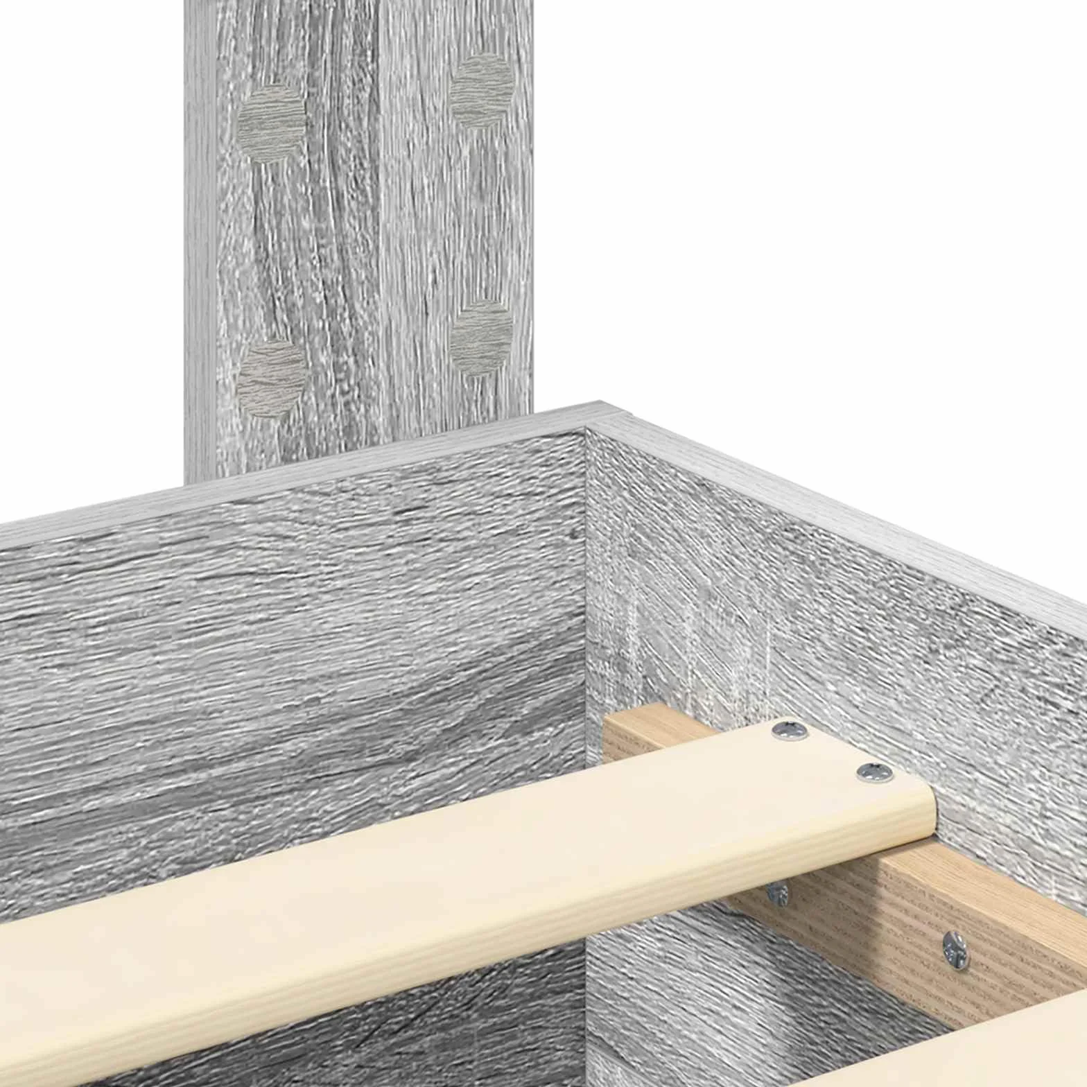 vidaXL Estructura de Cama con cajón con cabecera Madera contrachapada, Diseño de Dormitorio Moderno, soluciones de Almacenamiento, Cama Elegante, área de Descanso útil, Muebles con Estilo