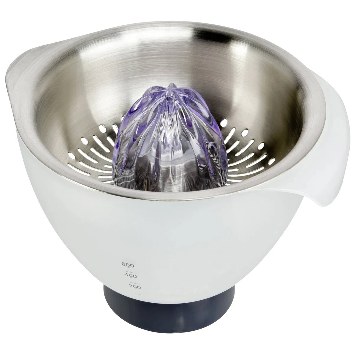 Kenwood Citrus Juicer Chef AT312 Accesorio Exprimidor Compatible Con Robots De Cocina Kenwood Chef Y Major, 0.6 Litros, Acero Inoxidable, Plateado/Blanco