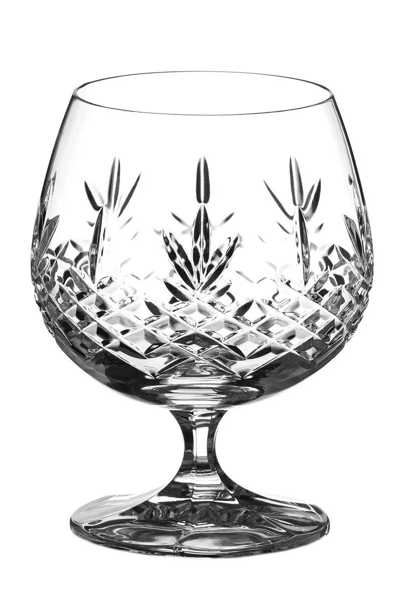 DIAMANTE Par de vasos de brandy o coñac, colección Buckingham, 2 vasos de cristal cortados a mano