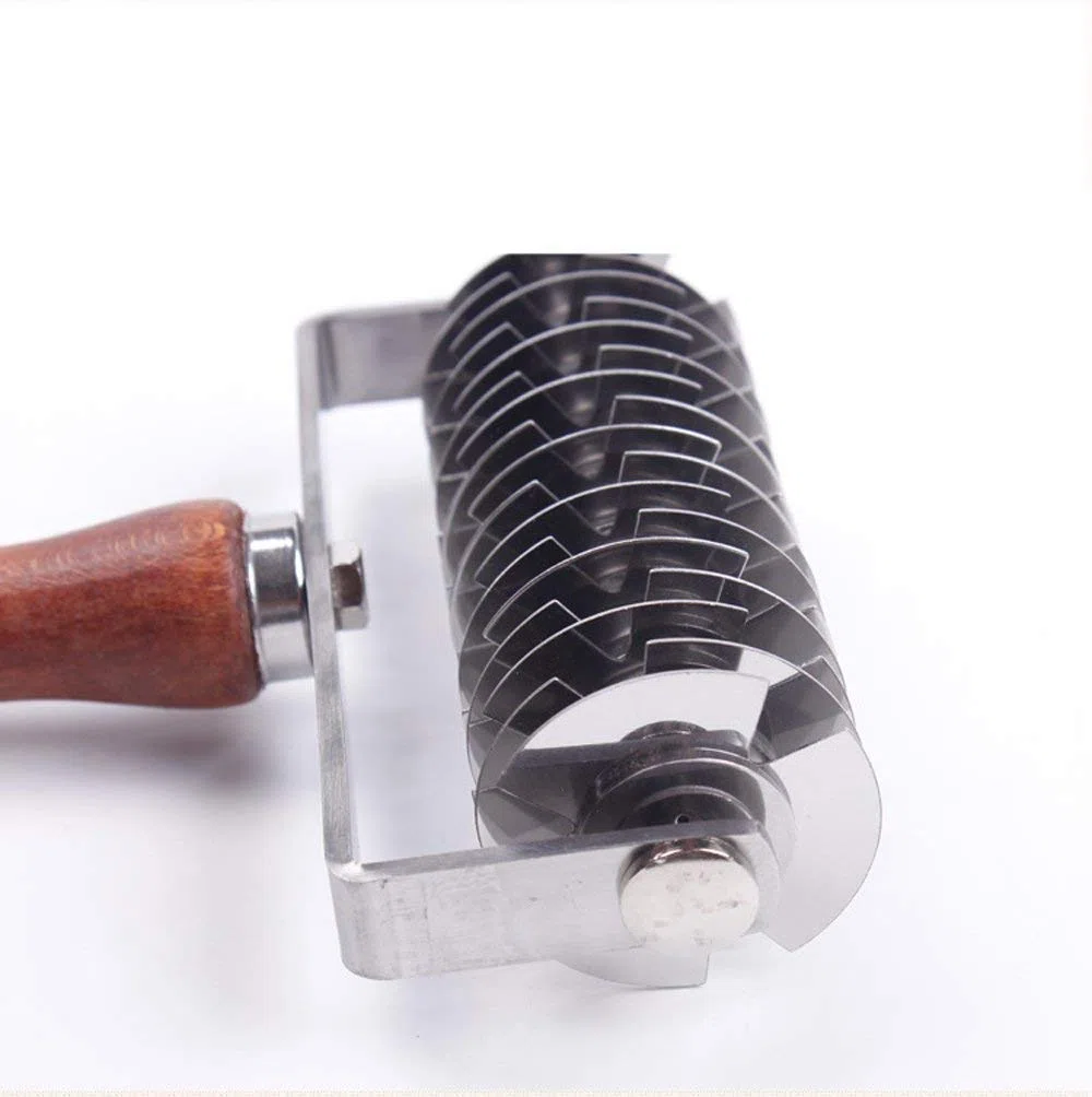 Cortador de pastelería para galletas de cocina, pasteles, pasteles, pasteles, pastelería, herramienta para hornear – acero inoxidable – mango de madera