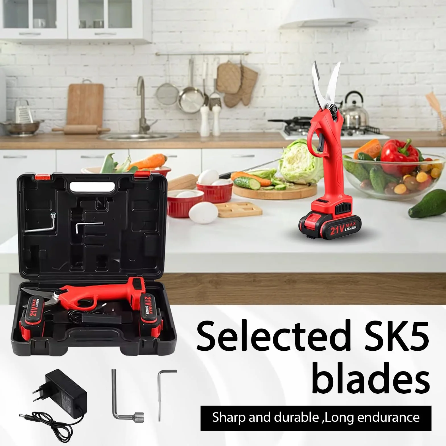 Tijeras Eléctricas de Cocina, Multifunción Tijeras Para Huesos De Cocina Recargables con 2 Baterías, para Pollo Congelado Carne Pescado Marisco Vegetal
