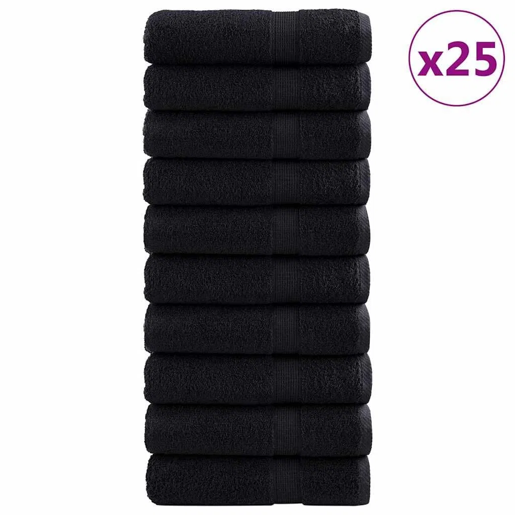 Genérico Toalla de Invitado SOLUND 25 pcs Negro 70 x 140 cm Algodón,Casa y jardín,Ropa de casa,Toallas-42007970