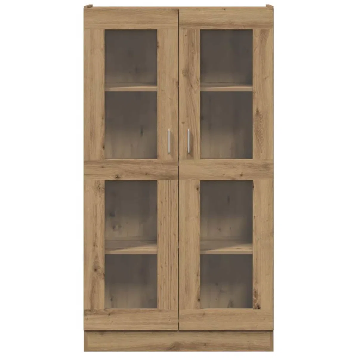 Homgoday Vitrina de Cristal, Vitrina de Salón Aparador,Aparador Cocina, Oficina Archivador con stantes 2 Puertas de Vidrio Roble Artisan