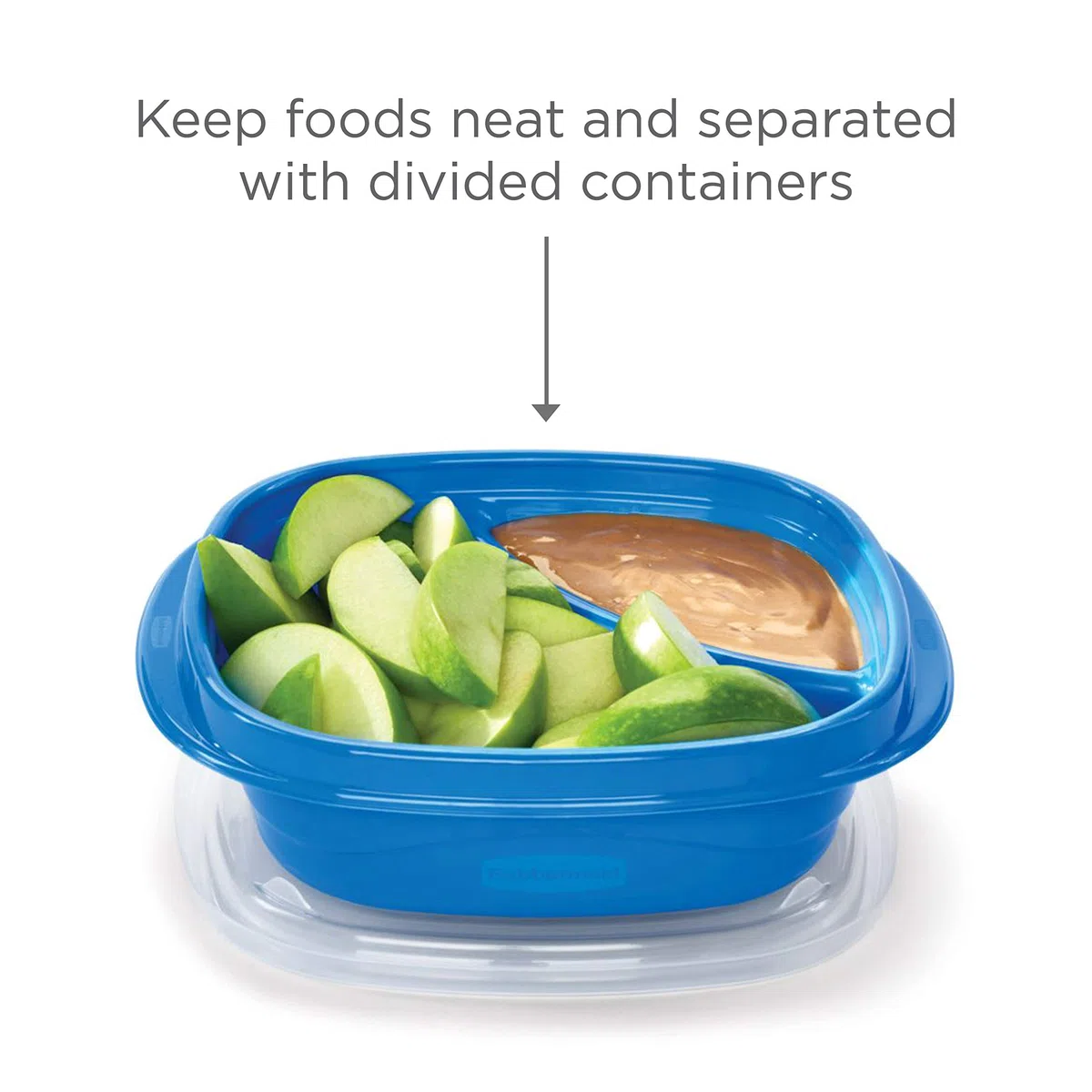 Rubbermaid 2117365 TakeAlongs On The Go - Recipientes de almacenamiento de alimentos y preparación de comidas, juego de 25 (50 piezas en total), color azul marino