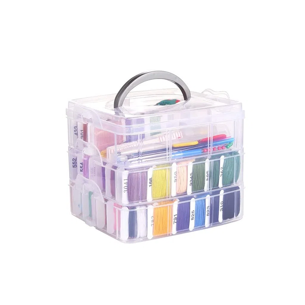 Kit de 254 Piezas de Hilo de Bordar, Hilo de Punto de Cruz, Tijeras, Agujas y Accesorios de Costura para Regalo de mamá.