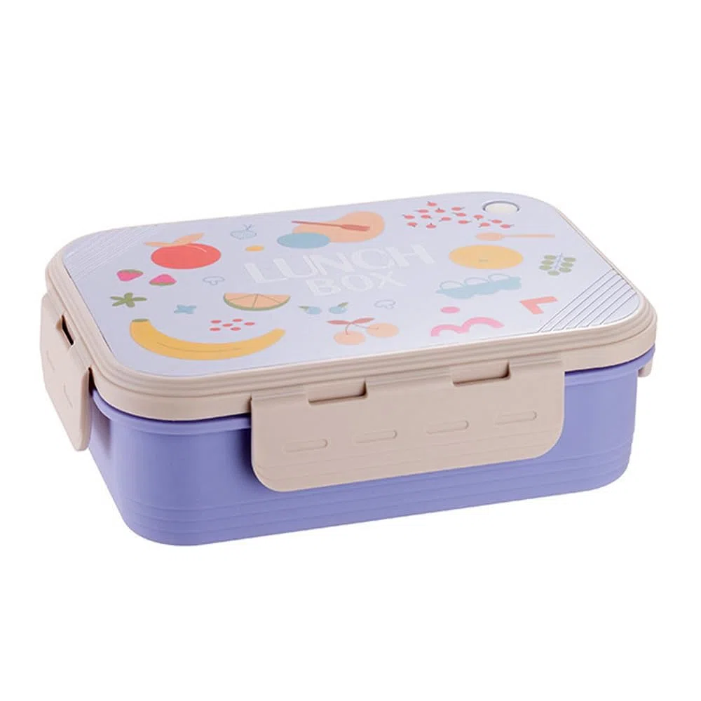 Darkpyro Lonchera de acero inoxidable de 3 compartimentos con tapa a prueba de fugas, sin BPA, recipiente ecológico para preparación de comidas para adultos y niños (color lavanda)