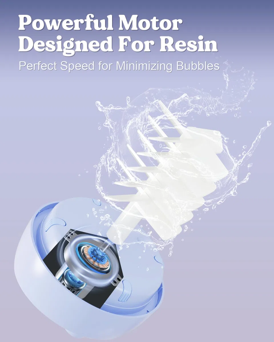 LET'S RESIN Mezclador de resina automático, mezclador epoxi fácil de limpiar con 10 tazas de mezcla, agitador eléctrico para mezcla de 24 onzas líquidas, suministros de resina para fundición de