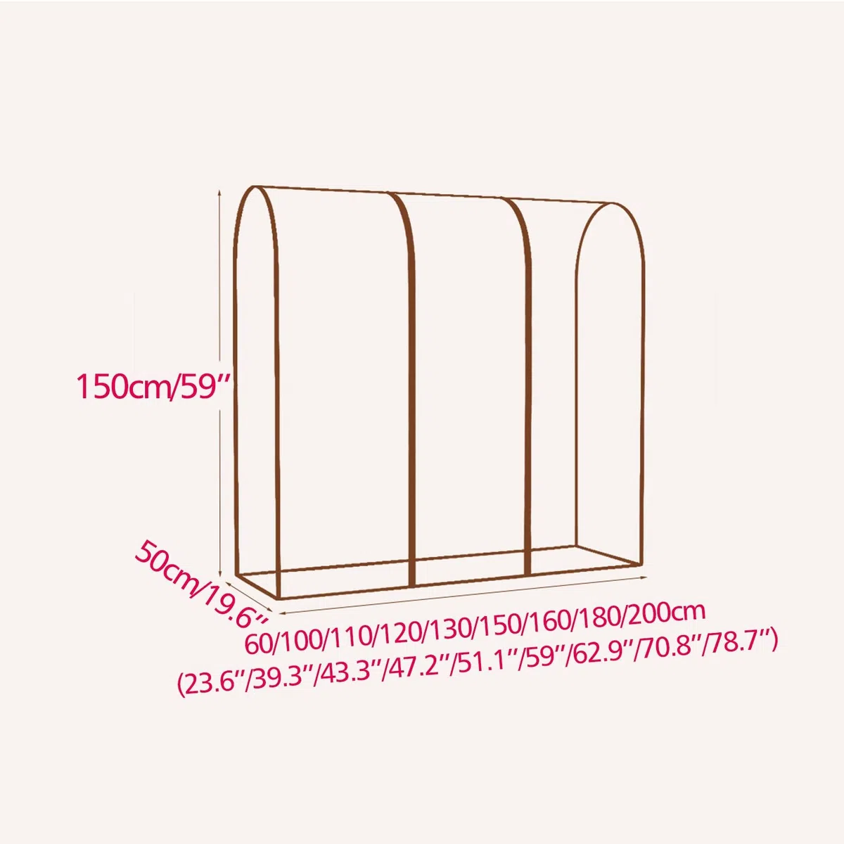 YEQING 2 Fundas Translúcidas para Perchero, Protector Antipolvo para Perchero de Suelo, Protector para Perchas de Abrigos, Trajes y Vestidos(130x50x150cm)