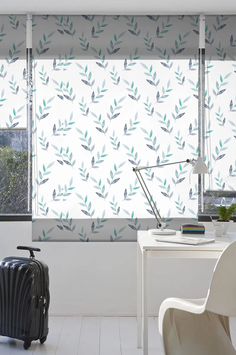 Estoralis Flores y Plantas | Estor Enrollable Diseño Moderno | Translúcido Estampado Digital | Modelo F-1558 | 150 x 180 cm (Ancho/Alto) Tamaño Tela 147 x 175 cm | Estores para Ventanas y Puertas