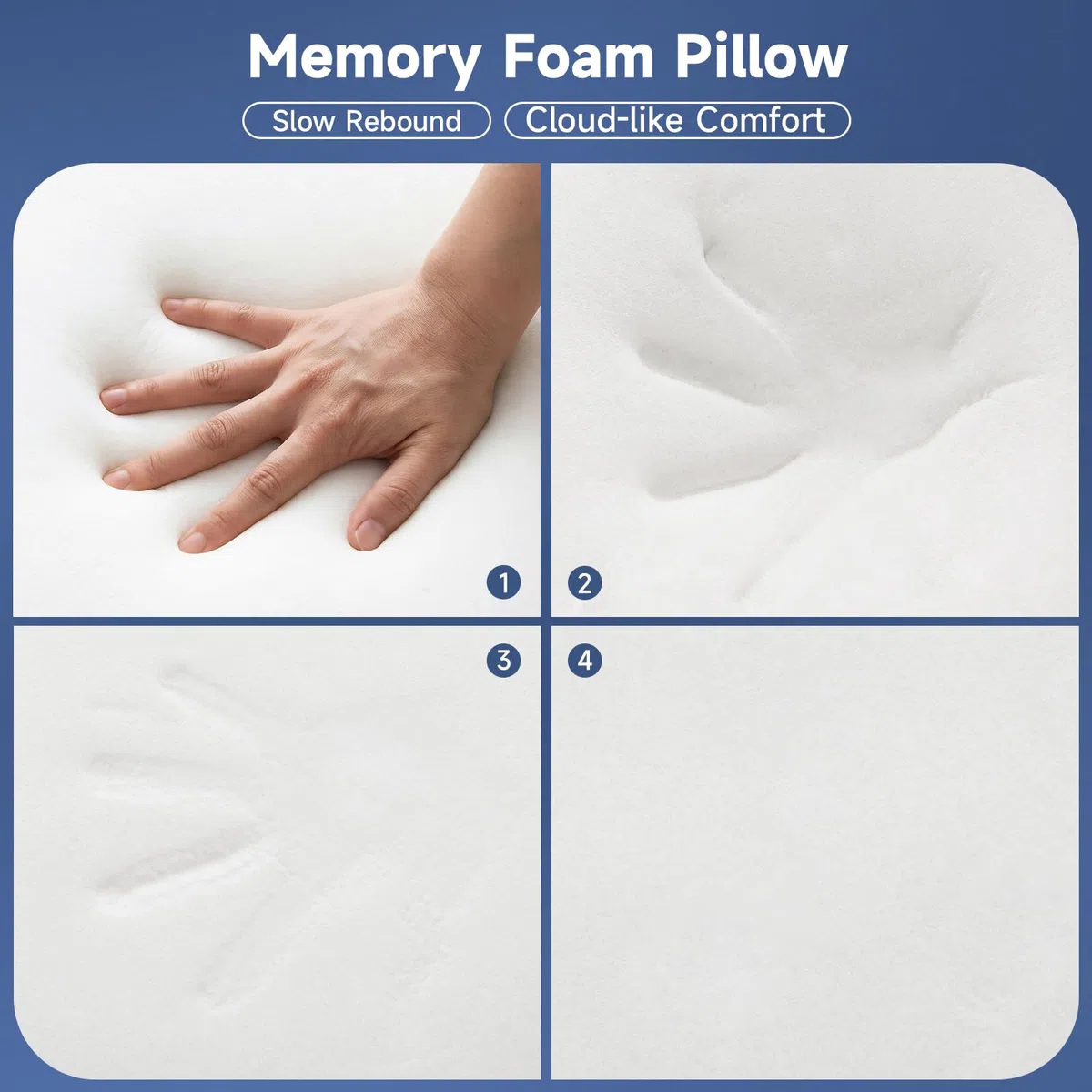 Z-hom Almohada de espuma viscoelástica, 59 x 39 x 10/12 cm, almohadas cómodas para el dolor de cuello y hombros, almohada ortopédica ergonómica, almohada de apoyo para el cuello, almohada cervical