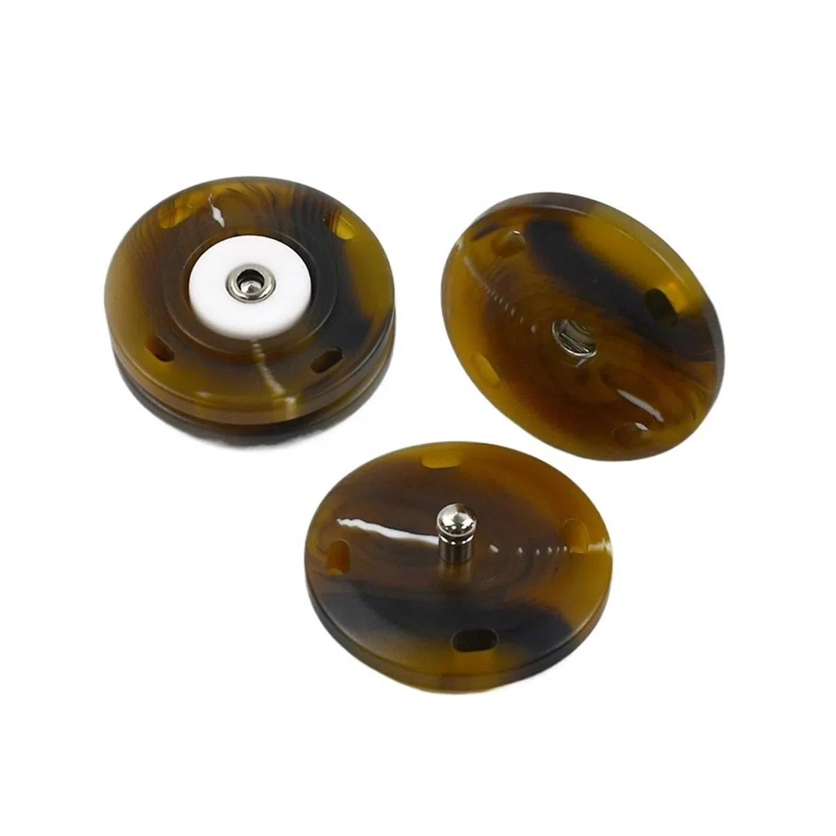 20/30 Uds. Botones a presión de resina blanco y negro 18/21/25mm cierre Invisible for mujer abrigo chaqueta accesorios for suéteres(02Coffee,25mm-30Pcs)