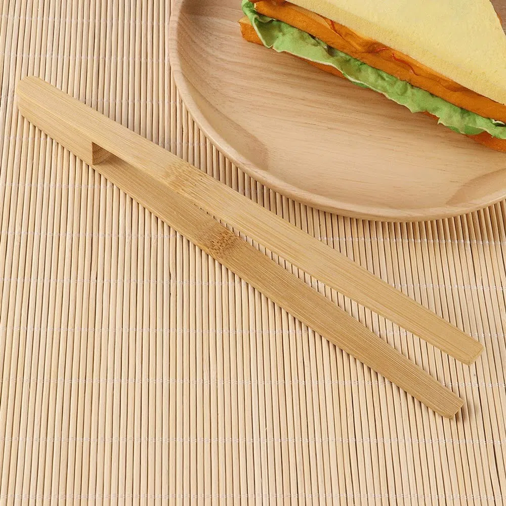 Pinzas de Cocina, tostadora de bambú, Pinzas de Cocina, tostadora Larga de fácil Agarre, Pinzas para Servir para cocinar Tostadas, Pan, Barbacoa, Asar, Hornear, freír