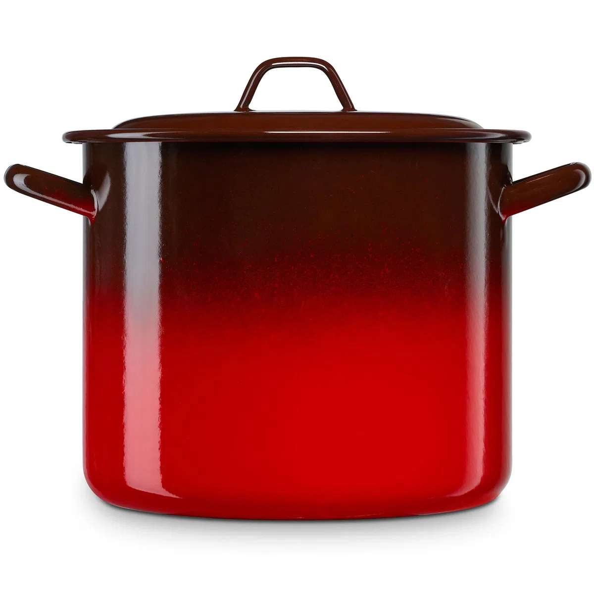 briebe Olla Alta Cocina Inducción 28 cm, Cazuela 13L Grande con Tapa Acero Esmaltado Vitrificado, Apta Vitrocerámica, Fuego, Gas, Horno, Ignea Vintage Rojo