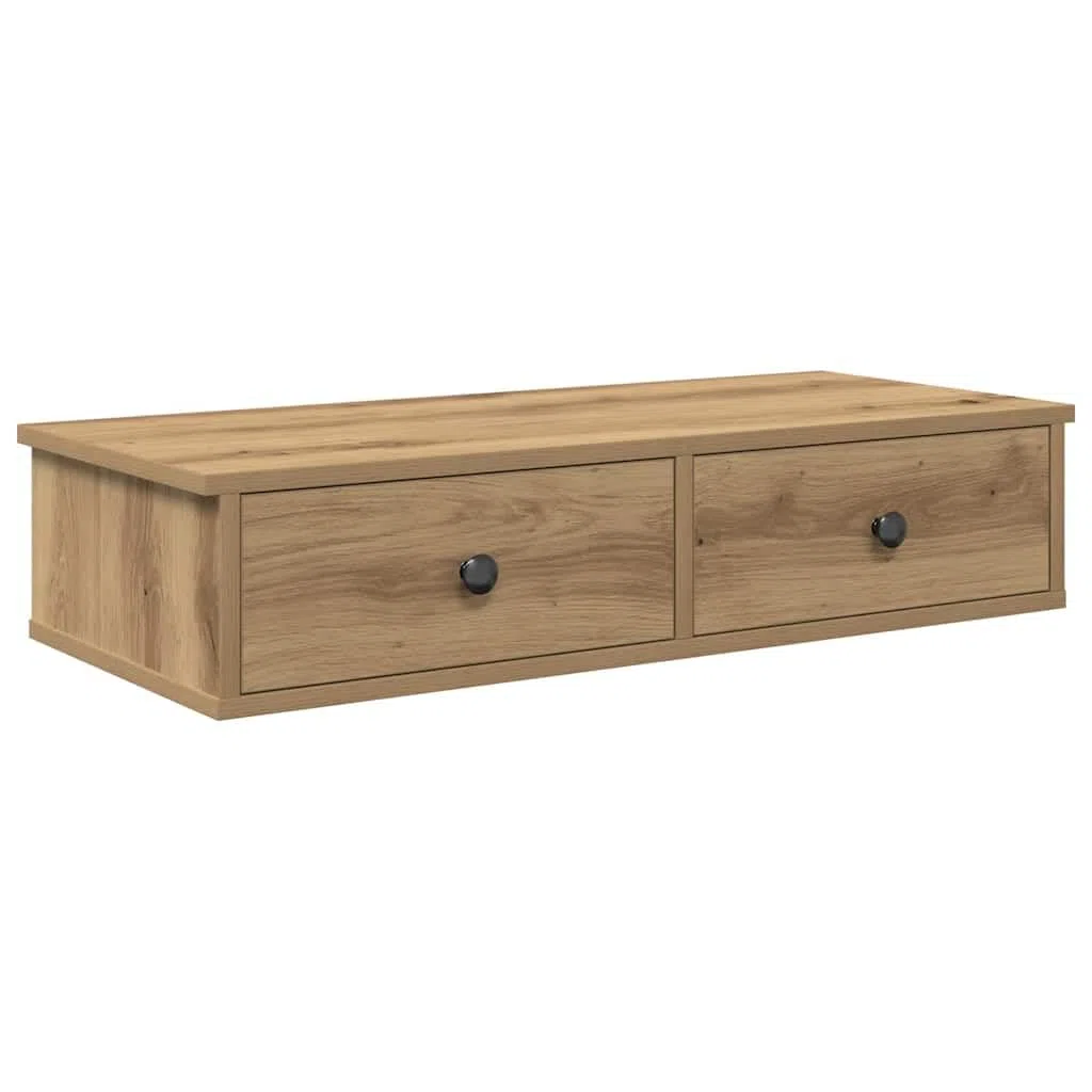 Genérico Estante de Pared cajones Madera contrachapada Roble Artesanal,Mobiliario,Estanterías,Estantes y estanterías-859958