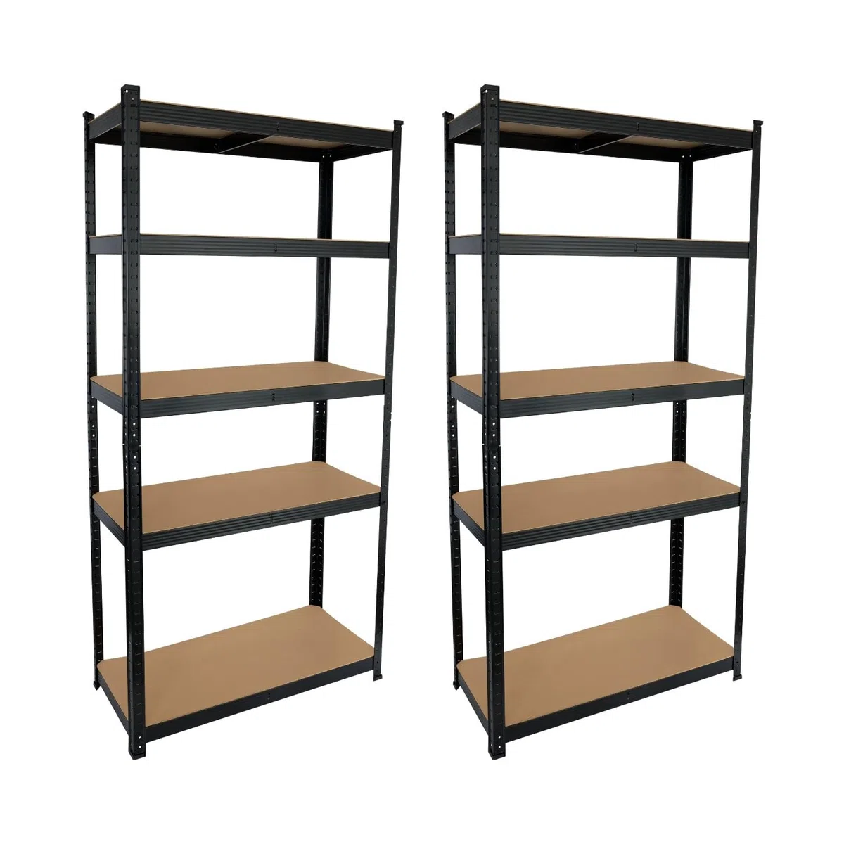 THINIA HOME - Estantería Modular Almacenaje (Pack 2), Acero y MDF Antihumedad, Hogar, Trastero, Garaje, 5 Baldas Ajustables, Carga Máxima 875Kg, 90x40x180cm (Largo x Ancho x Alto)