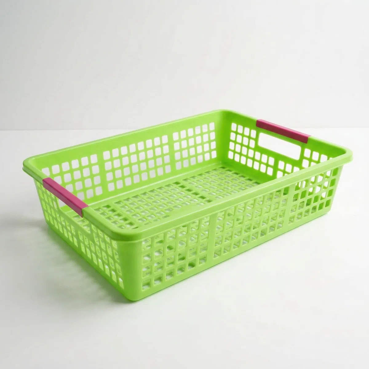 PRETYZOOM 5 Piezas Cesta con Bordes Suaves de Plástico Pp de Almacenamiento Rectangular Verde y Diseño Moderno para Organizar Documentos y Juguetes en Escuela o Armario