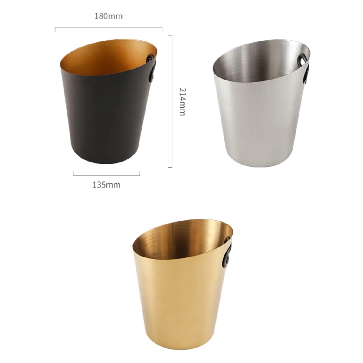 Bandejas Para Cubitos De Hielo Cubitera de acero inoxidable plateada for bebidas y fiestas, cubeta de hielo de 5 l, cubeta de vino, cubeta de almacenamiento de grado alimenticio for botellas de vino,
