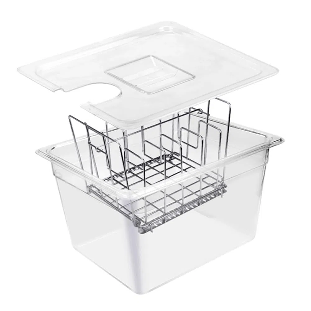 Máquina de cocción Sous Vide de 11 L con estante de acero inoxidable y separadores desmontables para cocinar con precisión