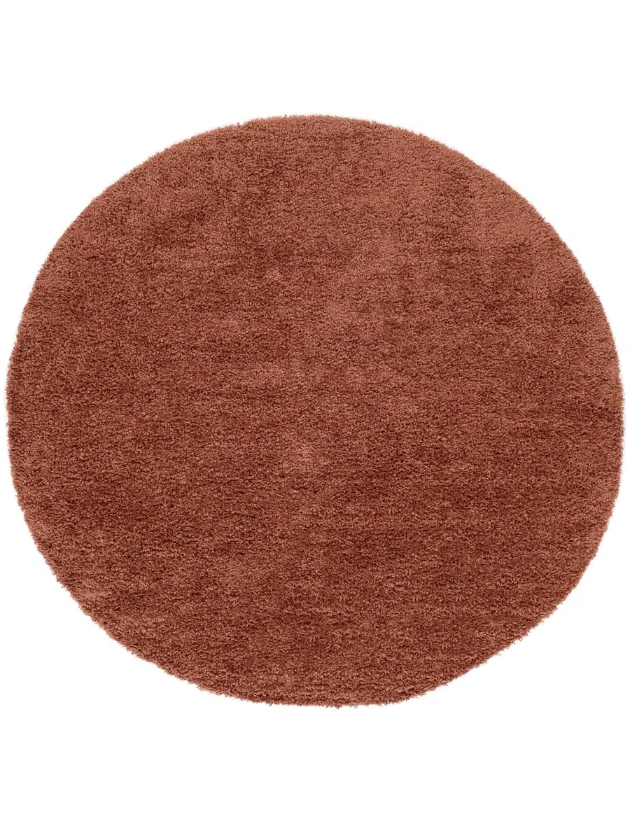 RugVista Aris, Alfombra, Modernas, Ø 150 cm, Redondo, Pelo Lungo, Sala de Estar, Dormitorio, Pasillo, Limpieza en seco, Óxido