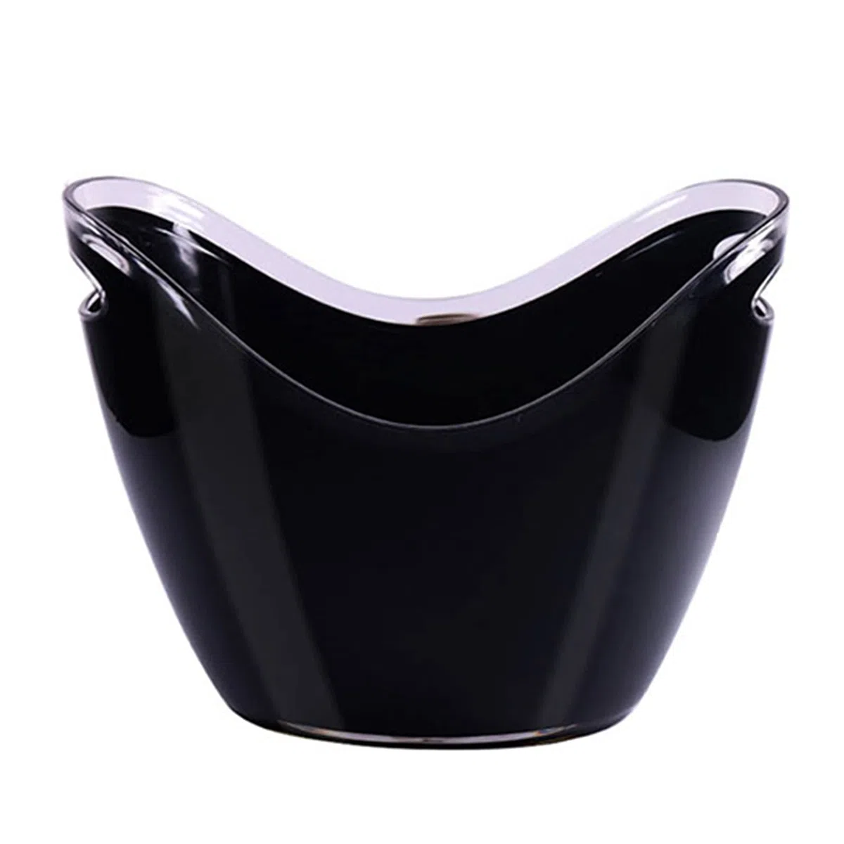 Cubo para Bebidas con Asas, Cubo Grande para Hielo, Ideal para familias, Fiestas, barbacoas y picnics, Transparente, 8 l, Morado