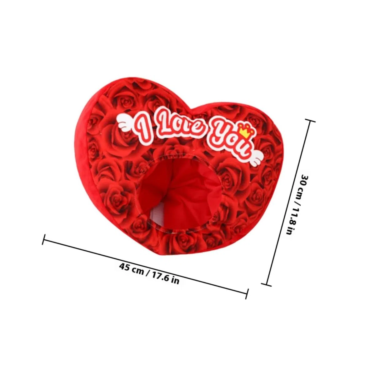 TOYANDONA Gorro de Disfraz de Corazón de Peluche 45X30 CM Sombrero Novedoso para Fiesta y Cosplay Accesorio para Fotos en Eventos y Festivales Diseño y Cómodo