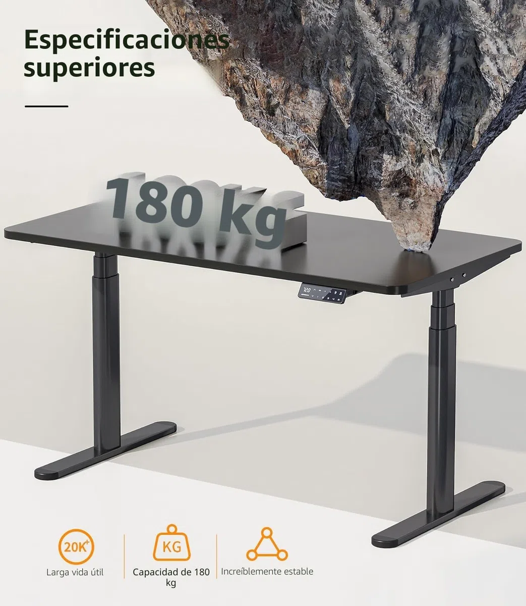 MAIDeSITe EL2 Plus Art Escritorio Elevable Eléctrico con Patas Ovaladas | Diseño Exclusivo de Patas Ovaladas, Doble Motor Estable y Silencioso con Carga 180kg, Rango Altura 62-125cm y 4 Memorias