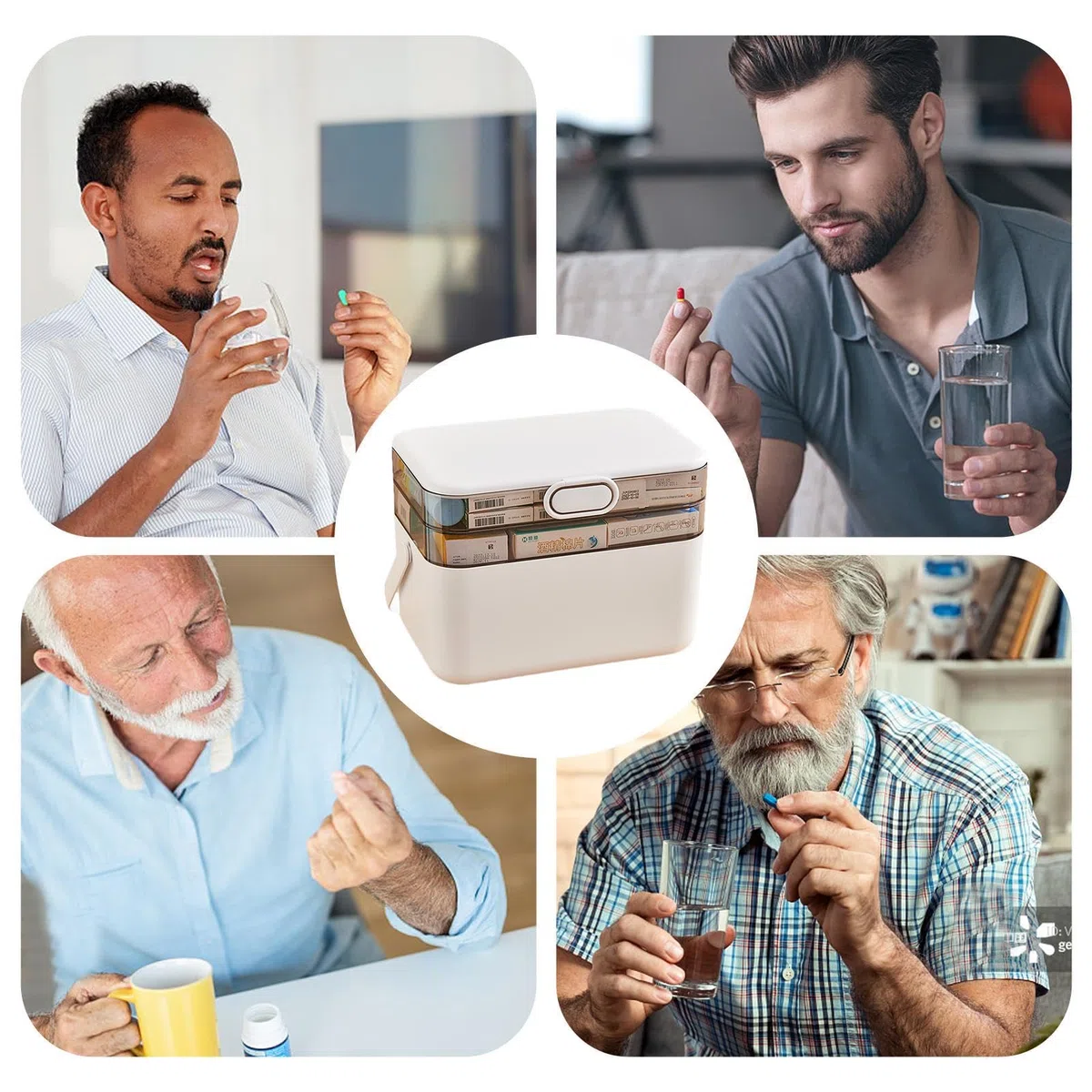 Pastillero Amplio De Capas Botiquín Familiar Desmontable De Medicamentos | Capas Para Organizador Semanal Portátil, Diario en Hogar y Viaje, Pastillero