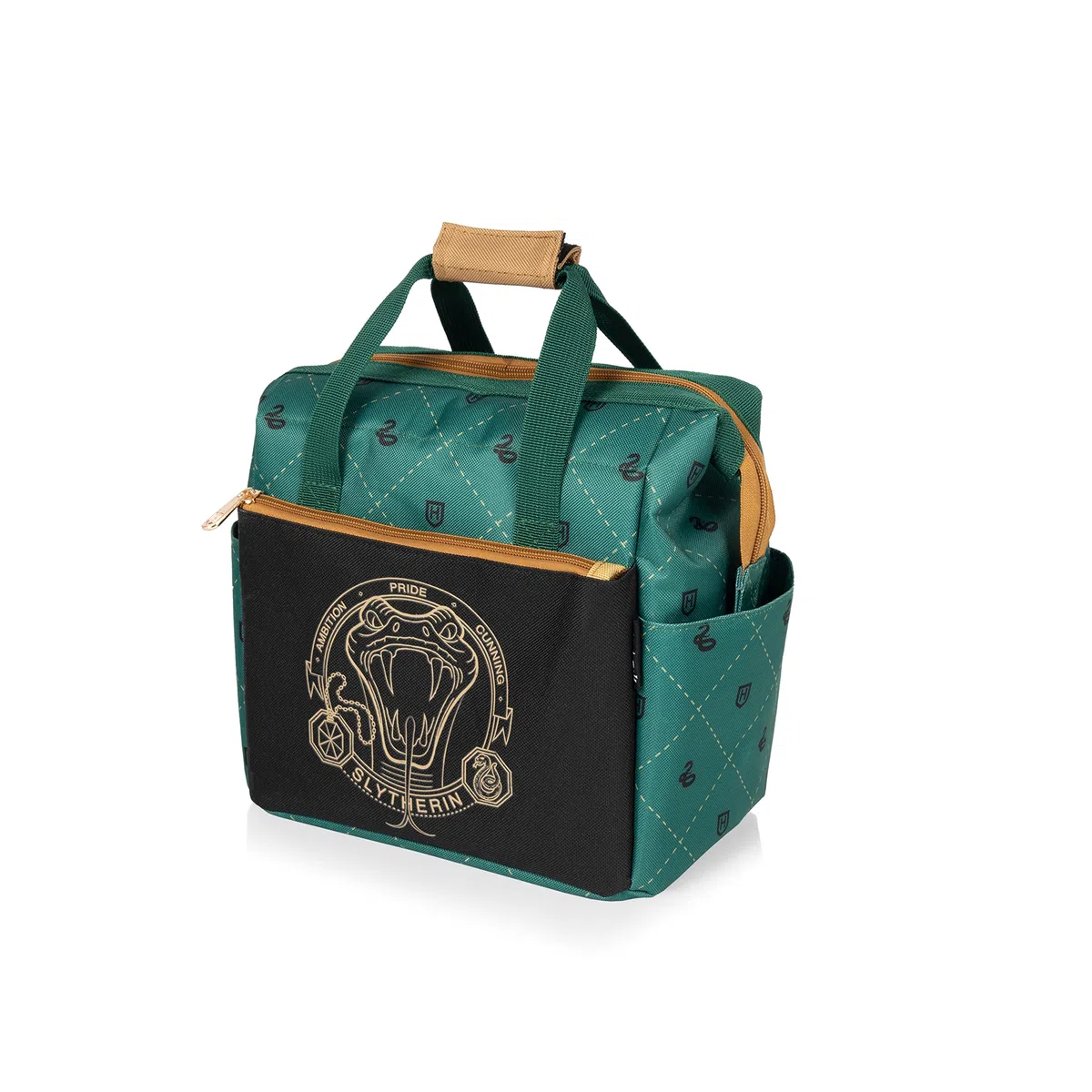 PICNIC TIME Warner Bros On The Go, 510-00-270-024-18, caja térmica suave, bolsa de almuerzo aislada, poliéster, Harry Potter Slytherin-negro con detalles verdes