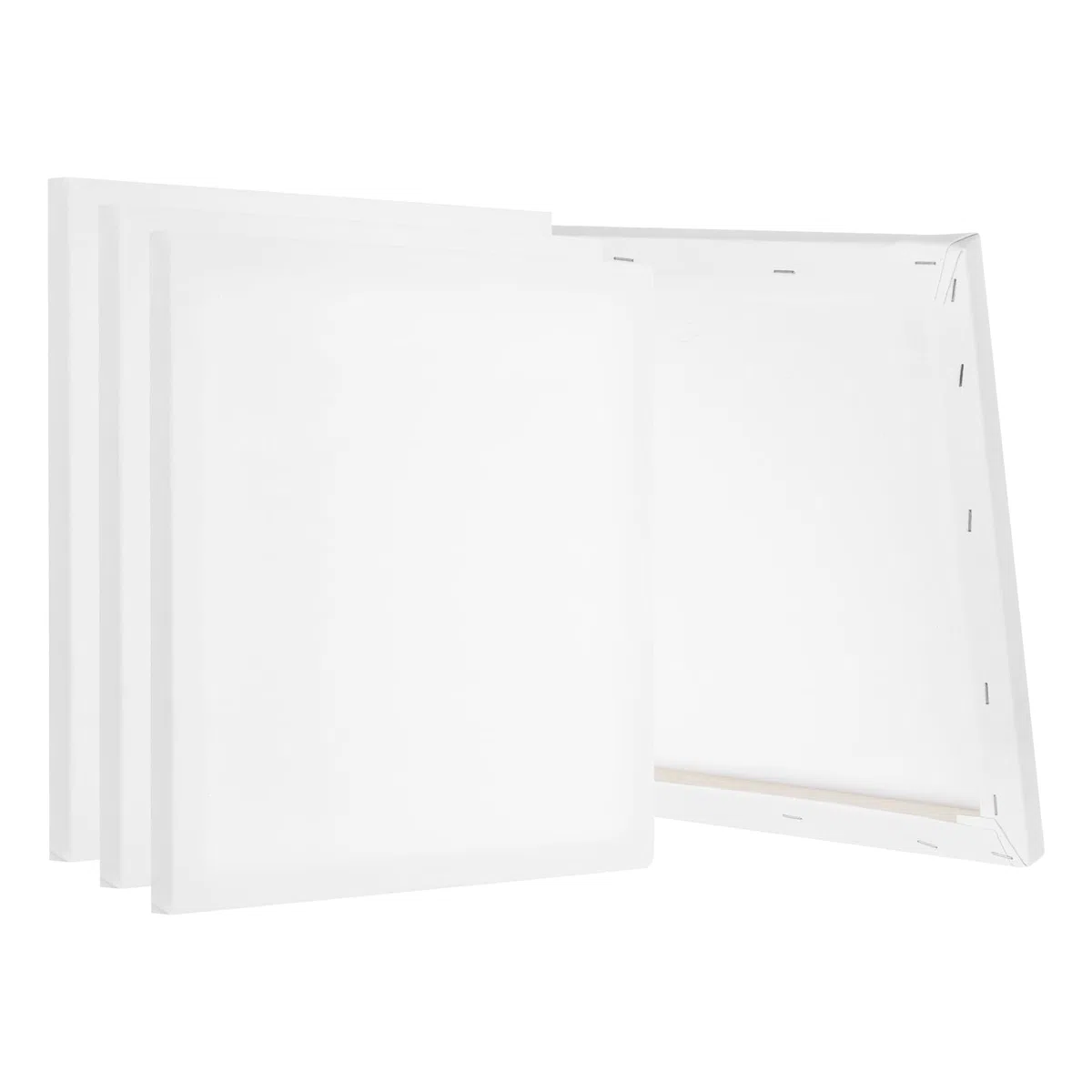 PATIKIL Lienzo Tensado, 4 Piezas 24" X 24" Lienzo Cuadrado Para Pintar Lienzo En Blanco Preparado Paneles De Lienzo De Algodón Para Pinturas Acrílicas Al Óleo Acuarelas, Blanco